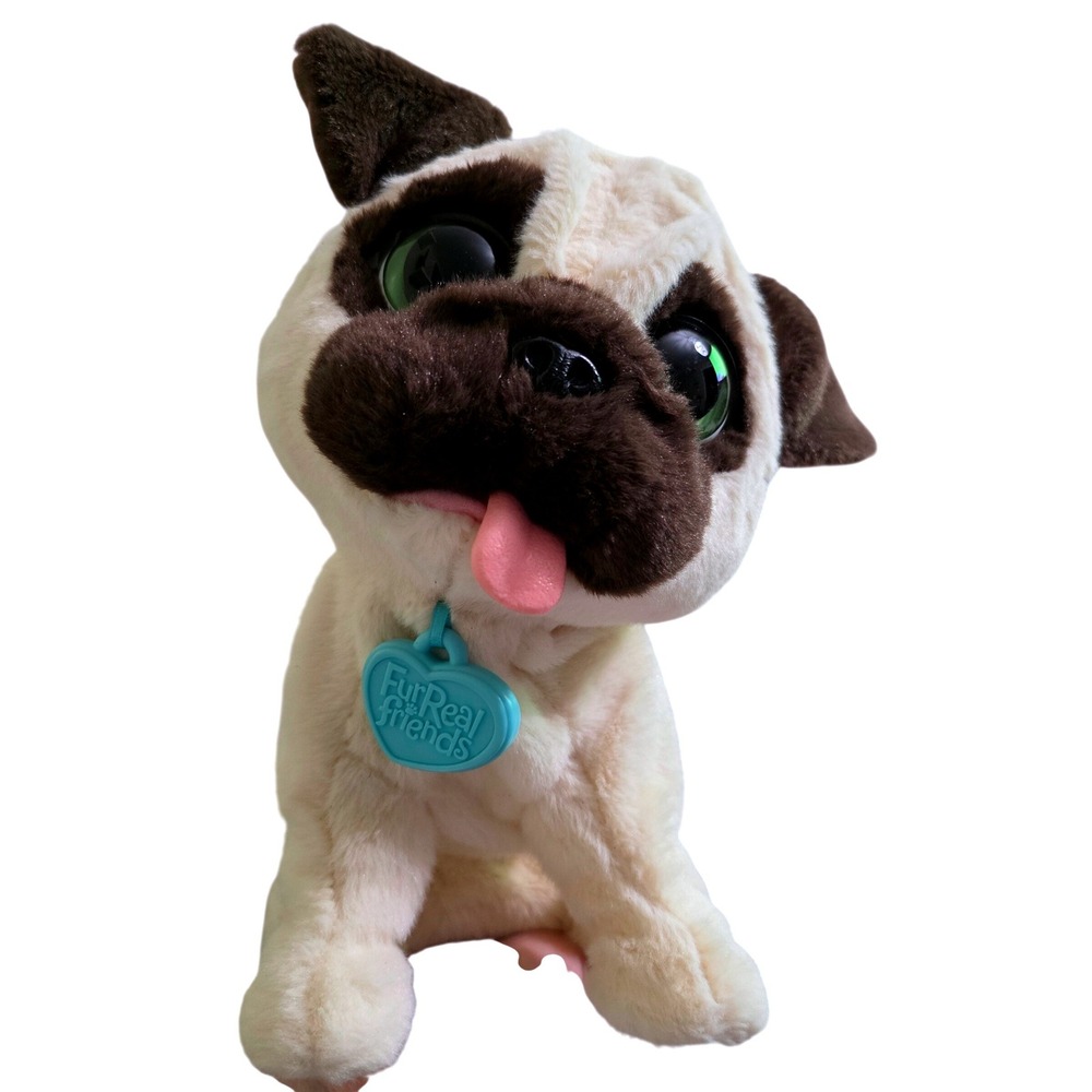 FurReal Friends JJ My Jumpin Pug Interactive Plush Dog Hasbro B0449 Beige Brown